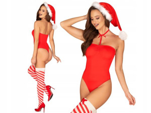 Obsessive Święta Teddy Kissmas Body Mikołajka L/XL
