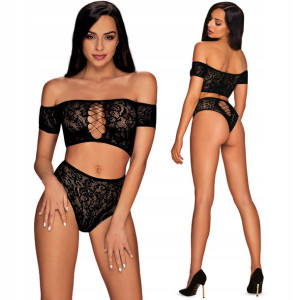 Obsessive Inessita Komplet Bielizny czarny XL/XXL