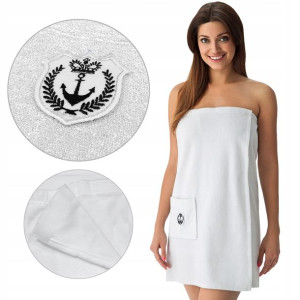 Pareo Kilt RĘCZNIK Sauna Spa Basen BIAŁY, 133 L/XL