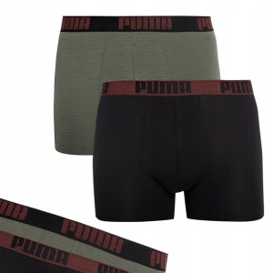 PUMA Bokserki męskie ARMY GREEN 20, cotton 2-PAK M