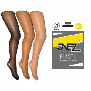 Inez rajstopy gładkie Elastil 20 den grafit 5-XXL