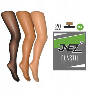 Inez rajstopy gładkie Elastil 20 den beige 2-M