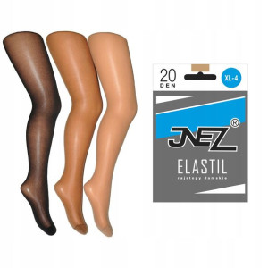 Inez rajstopy gładkie Elastil 20 den visone 4-XL