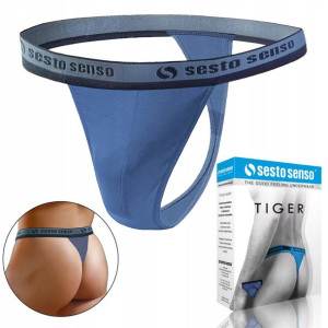 Stringi męskie SESTO SENSO TIGER, JEANS, XXL