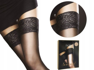 Fiore pończochy samonośne Milena, koronka nude 5XL