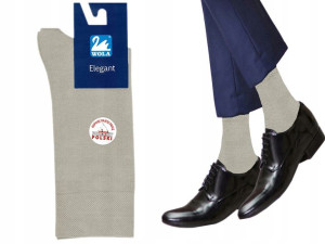 Wola skarpetki garniturowe Elegant latte E52 45-47