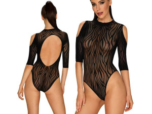 OBSESSIVE B130 pikantne, otwarte czarne body S/M/L
