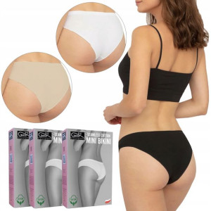 Seamless Cotton Mini Bikini Gatta, 3-PAK, S