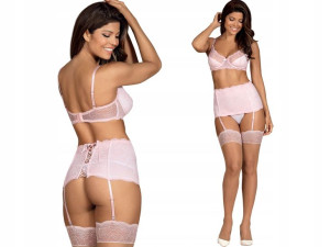 Obsessive Girlly Komplet Bielizny i Pończochy S/M