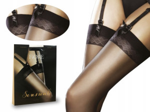 Fiore pończochy do paska Romance 20den czarny 5-XL