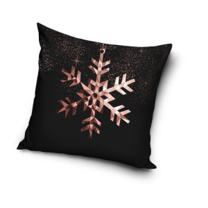 Poszewka dziecięca 40x40 Święta śnieżynka black