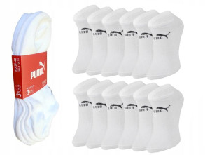 PUMA BASIC STOPKI , BIAŁE , Unisex , 2x3pak 39-42