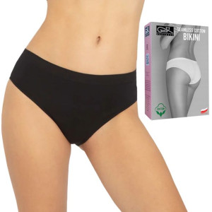 Gatta majtki Seamless Cotton Bikini, czarne, M