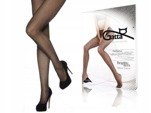 Gatta rajstopy BRIGITTE 02 Lurex, nero/silver, 1/2