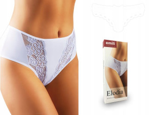 EMILI Elodia Koronkowe Figi Wiskoza biały 2XL