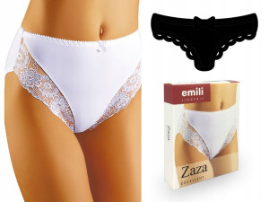 EMILI Zaza Koronkowe Figi Microfibra czarny M