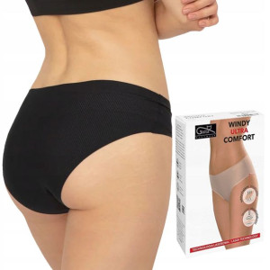 GATTA Figi WINDY COMFORT, bezszwowe CZARNE, L