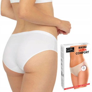 GATTA BIKINI COMFORT, figi bezszwowe, BIAŁE, S