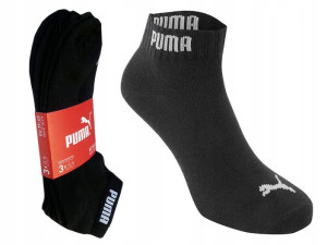 PUMA Skarpety Zakostki , CZARNE , 3 Pary , 43-46