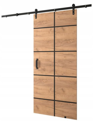 Drzwi przesuwne LOFTIKO 90 cm wzór III naścienne