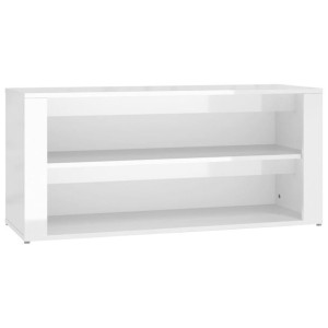 Półka na buty, wysoki połysk, biała, 100x35x45 cm