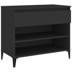 Szafka na buty, czarna, 70x36x60 cm, materiał drewnopochodny