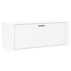 Szafka ścienne na buty, wysoki połysk, biała, 100x35x45 cm