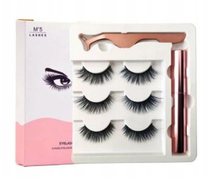 Rzęsy magnetyczne EYELINER 3 pary pęseta paskach B