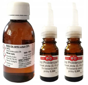 2x CHLOREK ZŁOTA 0,18g Au +MMS CZYSTY Chloryn Sodu