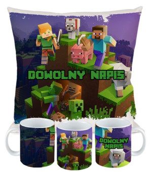 Zestaw Kubek + Poduszka 40x40 Minecraft