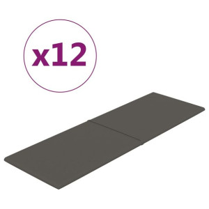 Panele ścienne, 12 szt, ciemnoszare, 90x30 cm, aksamit, 3,24 m²