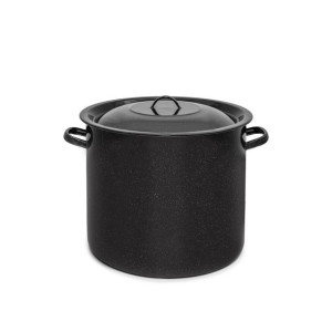 Garnek Emaliowany + Pokrywka Duży Wysoki 28 Cm 15 L