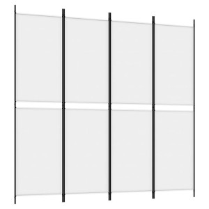 Parawan 4-panelowy, biały, 200x200 cm, tkanina