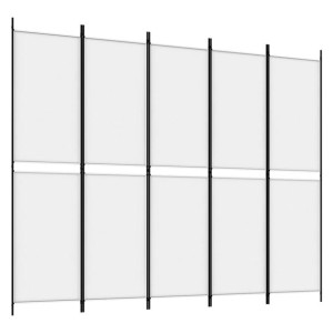 Parawan 4-panelowy, biały, 250x200 cm, tkanina