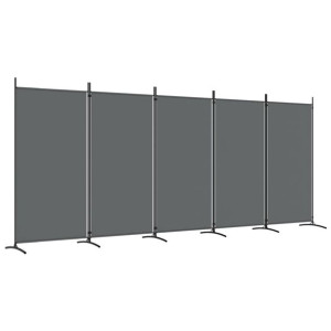 Parawan 5-panelowy, antracytowy, 433x180 cm, tkanina