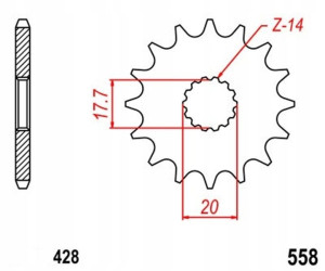Ir Zebatka Przednia 20 Yamaha Tdr 125 4gw 1993-02