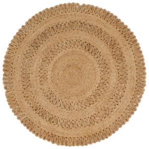 Ręcznie pleciony dywan z juty, 120 cm, okrągły