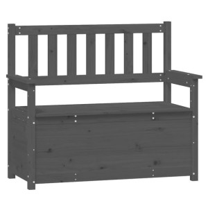 Ławka, szara, 112,5x51,5x96,5 cm, lite drewno sosnowe