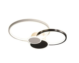 Lampa Sufitowa Plafon Czarny Biały Koła Ring Led