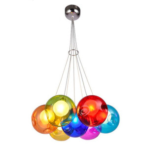 Lampa Sufitowa Wisząca Żyrandol Kula Kolorowe