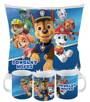 Zestaw Poduszka Kubek Psi Patrol Paw Patrol + Imię