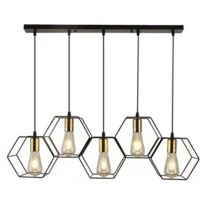 Lampa Sufitowa Wisząca Czarna Geometric Loft