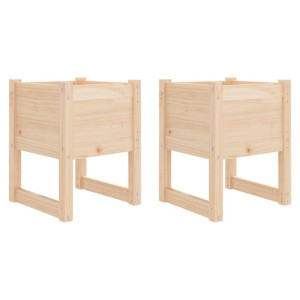 Donice, 2 szt., 40x40x52,5 cm, lite drewno sosnowe