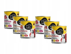 KOEMA karma dla psa 90% mięsa mix 3 smaków 400g x6