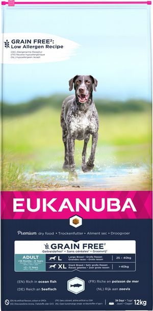 EUKANUBA bez zbóż ryba oceaniczna 12kg +GRATIS