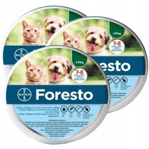 Obroża Foresto dla psa i kota poniżej 8kg x3