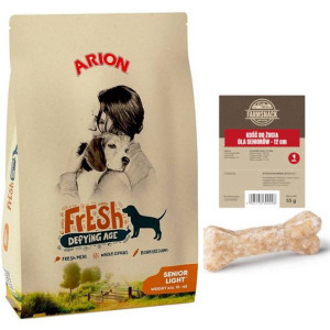 ARION Fresh Senior Light 12kg + Kość do żucia dla seniorów 12cm