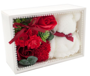 Flower Box Pachnący Mydlany Bukiet Różyczki I Miś
