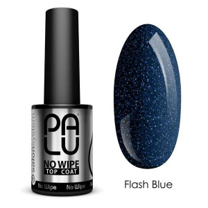 PALU Top No Wipe z brokatem Flash Blue 11g  CLEAR