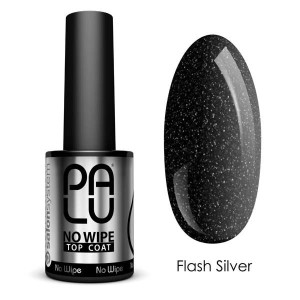 PALU Top No Wipe z brokatem Flash Silver 11g  CLEAR